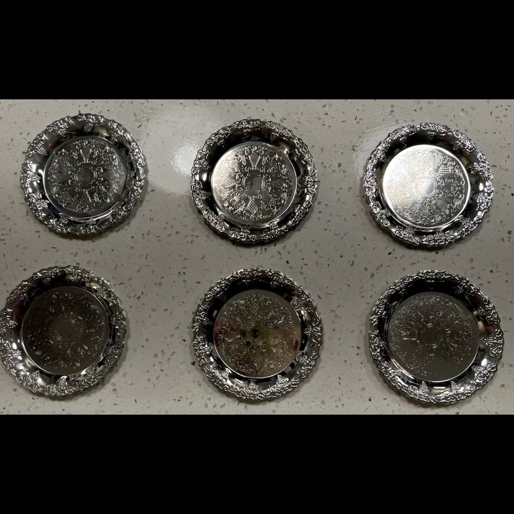 Vintage Silver Plated Coaster Set